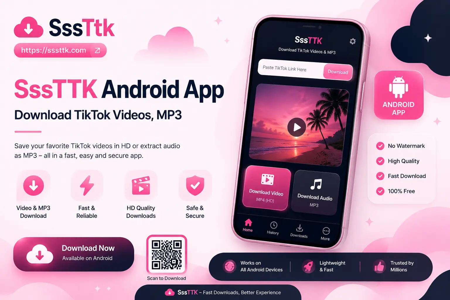 SssTTK Android App – Download TikTok Videos, MP3, Slideshows and Bulk Content